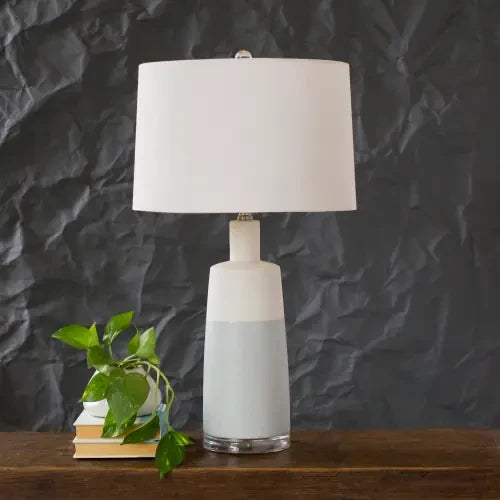 Ceramic table lamp with linen shade
