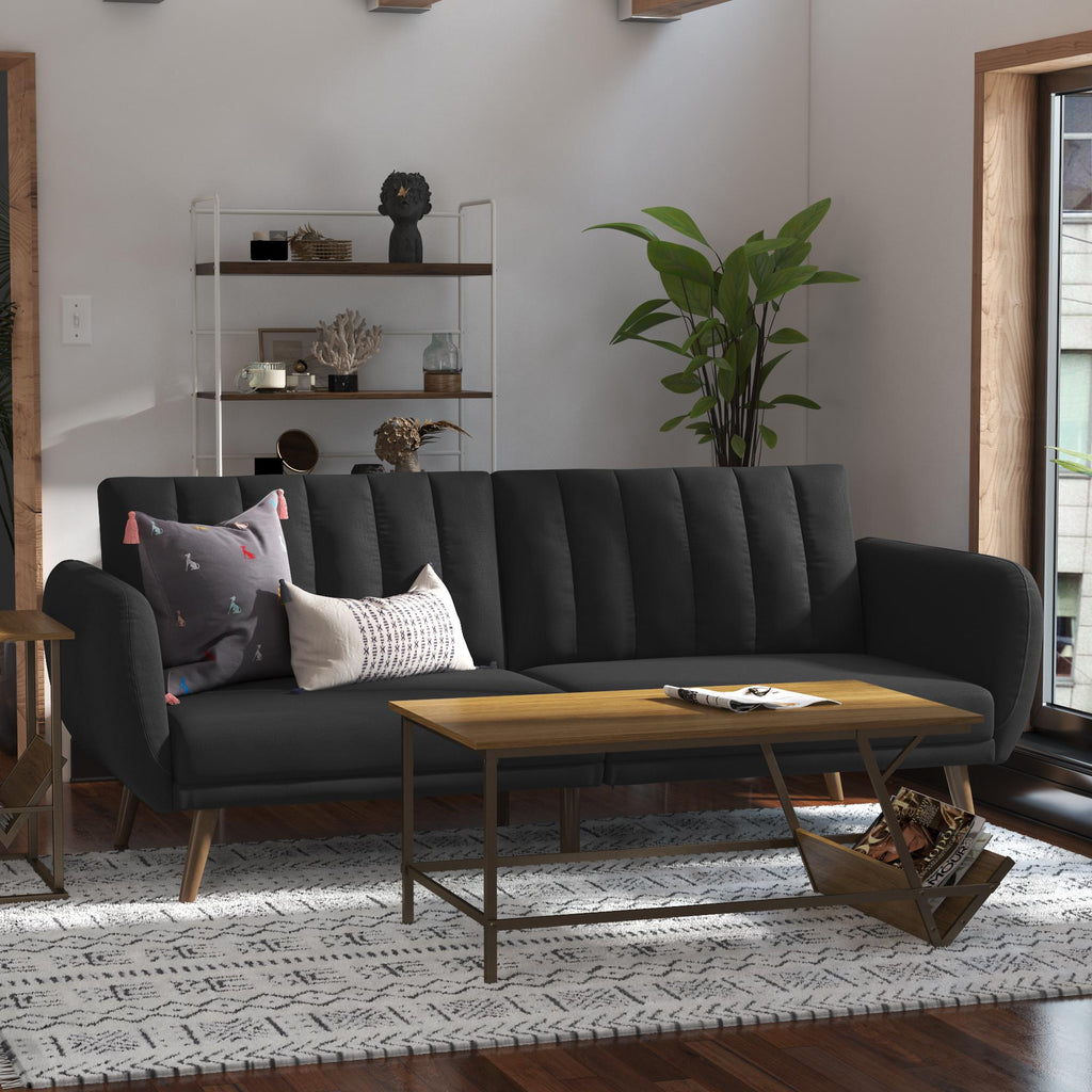 Novogratz Brittany Futon Sofa Bed - Dark Gray Linen