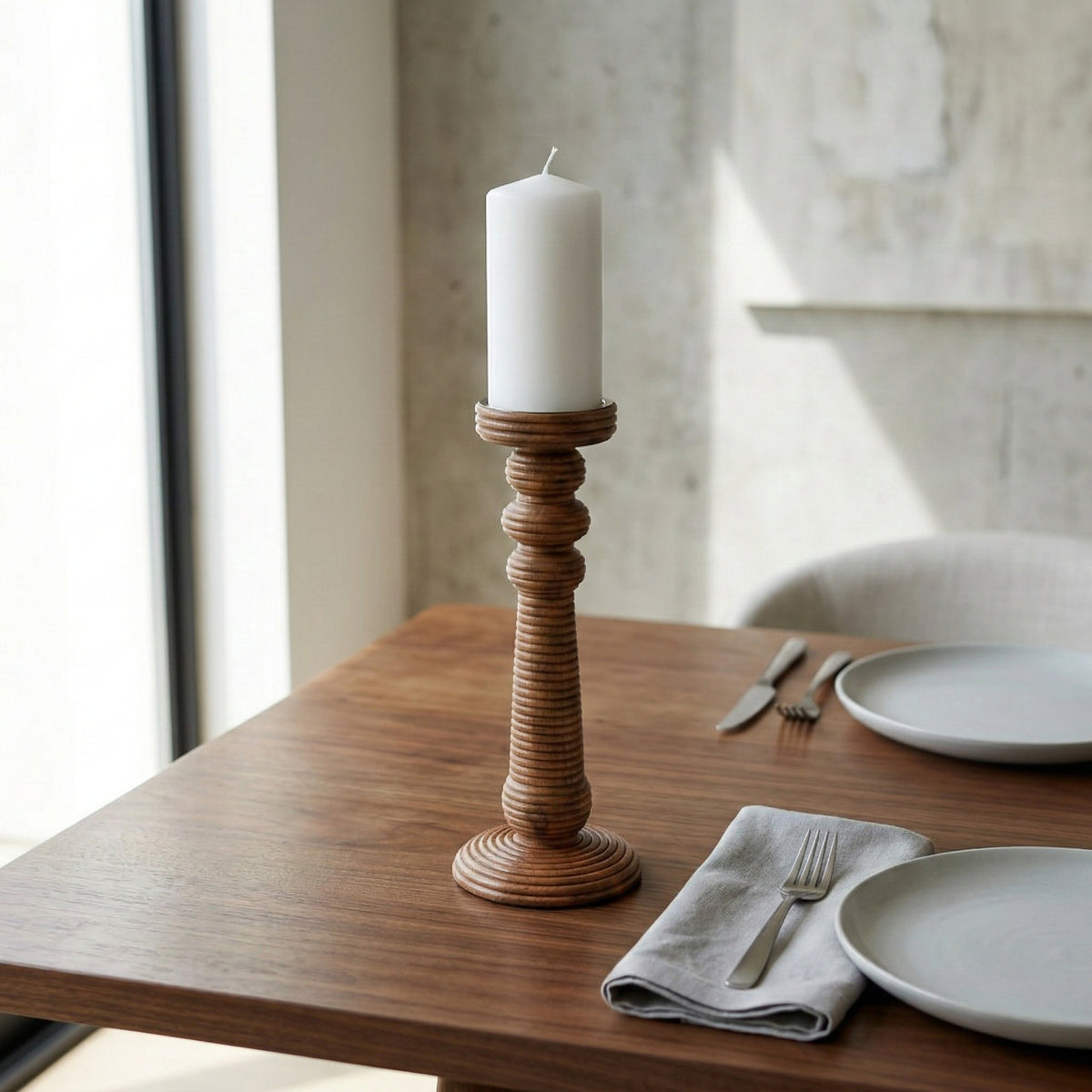 Hackettridge Wood Candle Holder, 13"
