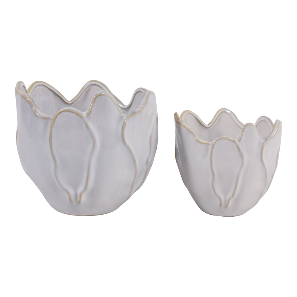 Drydenrun Ivory Ceramic Planters, Set of 2