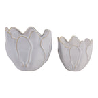Drydenrun Ivory Ceramic Planters, Set of 2