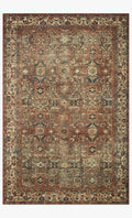 Banks Machine-Washable Rug, Brick and Ivory