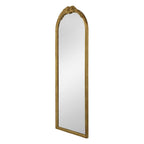 Gold arched mirror crest detail