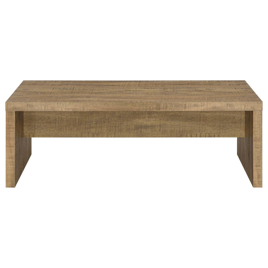 Nette Rough-Hewn Coffee Table, Natural Brown, 47"