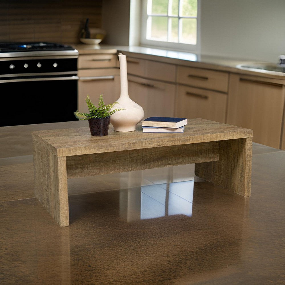 Nette Rough-Hewn Coffee Table, Natural Brown, 47"