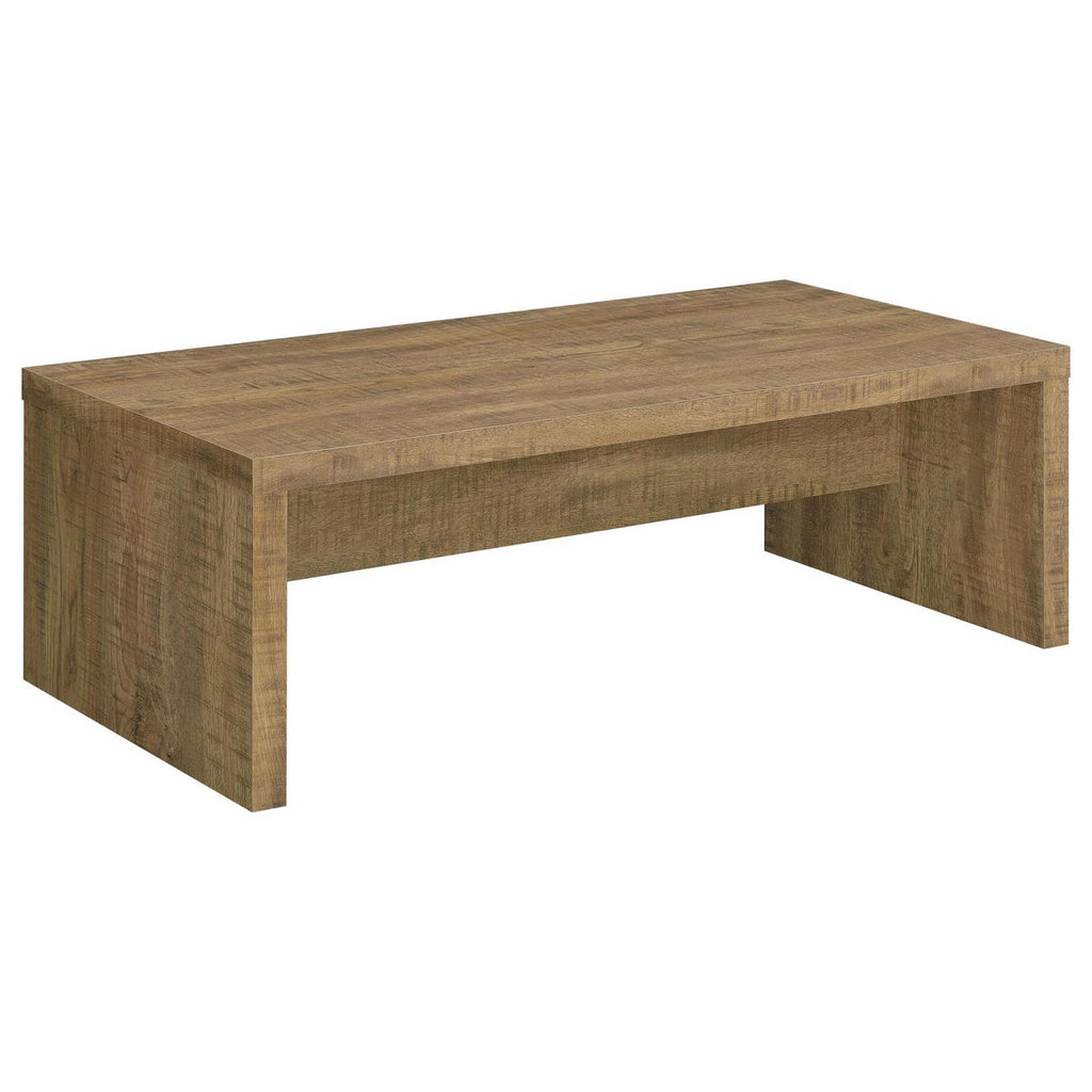 Nette Rough-Hewn Coffee Table, Natural Brown, 47"
