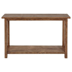 Ayne Console Table with Shelf, Distressed Brown, 47"