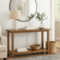 Ayne Console Table with Shelf, Distressed Brown, 47"
