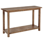 Ayne Console Table with Shelf, Distressed Brown, 47"