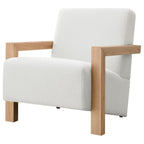 Fitz Accent Chair, Ivory Boucle with Natural Wood Arms