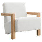 Fitz Accent Chair, Ivory Boucle with Natural Wood Arms