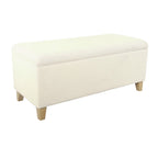 Liv Storage Bench Ottoman, Cream Sherpa, 42"