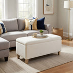 Liv Storage Bench Ottoman, Cream Sherpa, 42"
