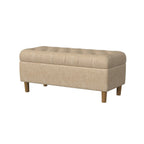 Sol Storage Bench Ottoman, Light Tan Woven, 40"