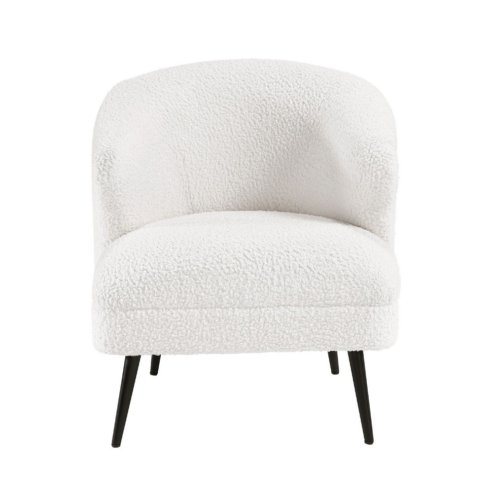 Neda Barrel Back Accent Chair, Soft Beige Boucle