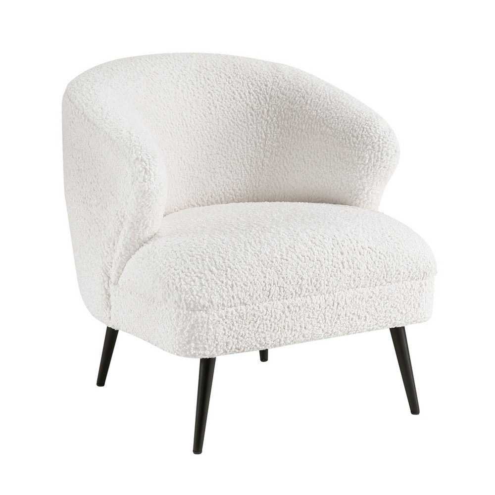 Neda Barrel Back Accent Chair, Soft Beige Boucle