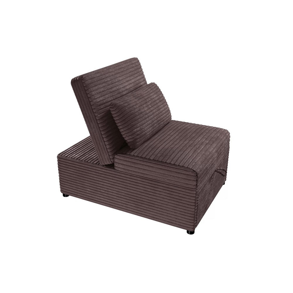 Danyl Convertible Sleeper Chair with Pull-Out Bed, Brown Corduroy