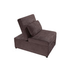 Danyl Convertible Sleeper Chair with Pull-Out Bed, Brown Corduroy