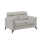 Teli Loveseat, Light Tan Microfiber with Black Metal Legs, 57"