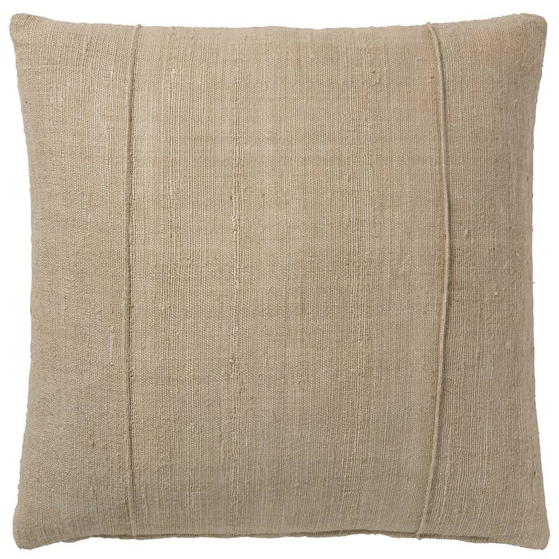 Emmer Linen Throw Pillow, Natural, 24" x 24"