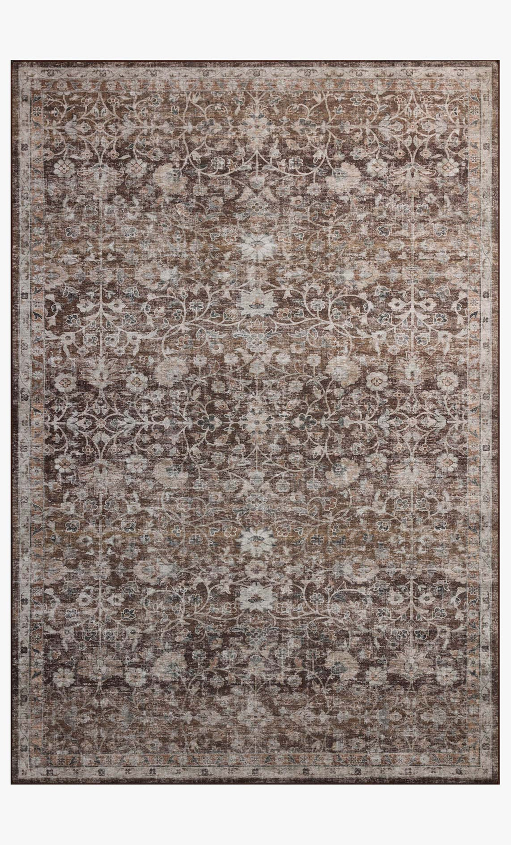 Josie washable runner rug pattern in Earth and Natural