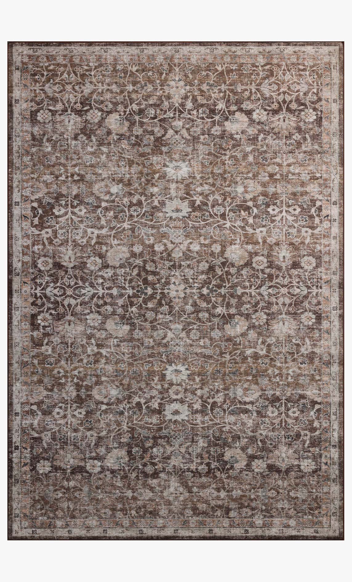 Josie washable runner rug pattern in Earth and Natural