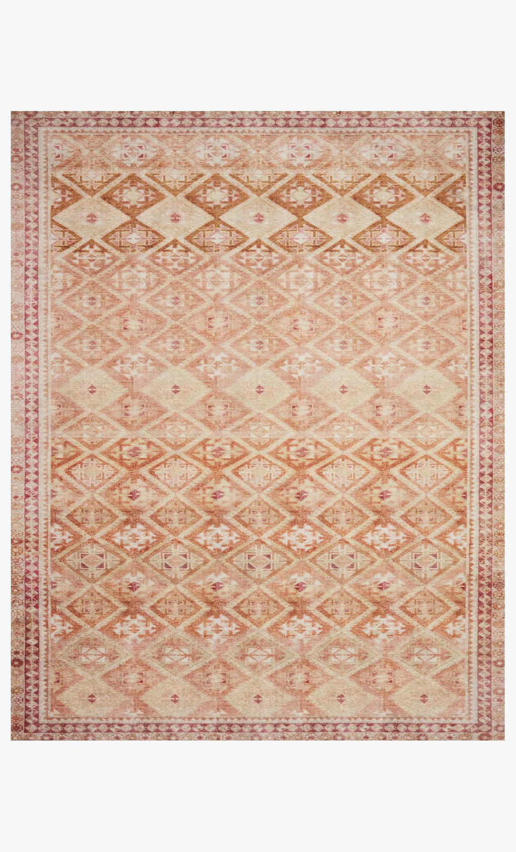 Layla Vintage-Look Rug, Natural and Spice