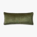 Liza dark green velvet lumbar pillow