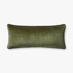 Liza dark green velvet lumbar pillow