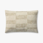 Broken-Stripe Lumbar Pillow, Beige and Natural, 16" x 26"