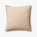 Aveline linen-blend throw pillow in ivory and gold