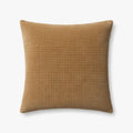 Quilted Velvet Throw Pillow, Caramel, 22" x 22"