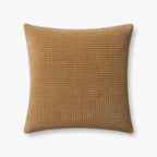 Quilted Velvet Throw Pillow, Caramel, 22" x 22"