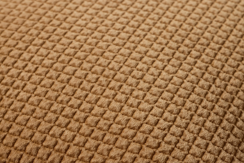 Quilted Velvet Throw Pillow, Caramel, 22" x 22"