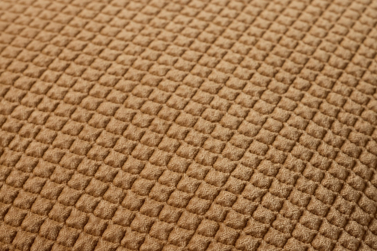 Quilted Velvet Throw Pillow, Caramel, 22" x 22"