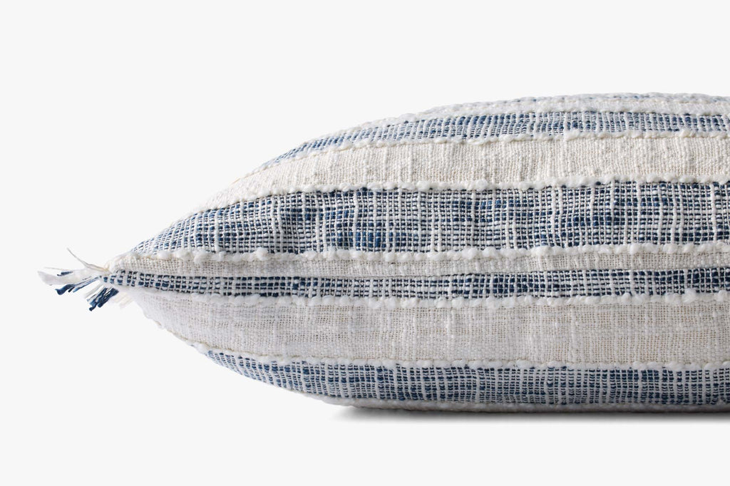 Striped pillow side view