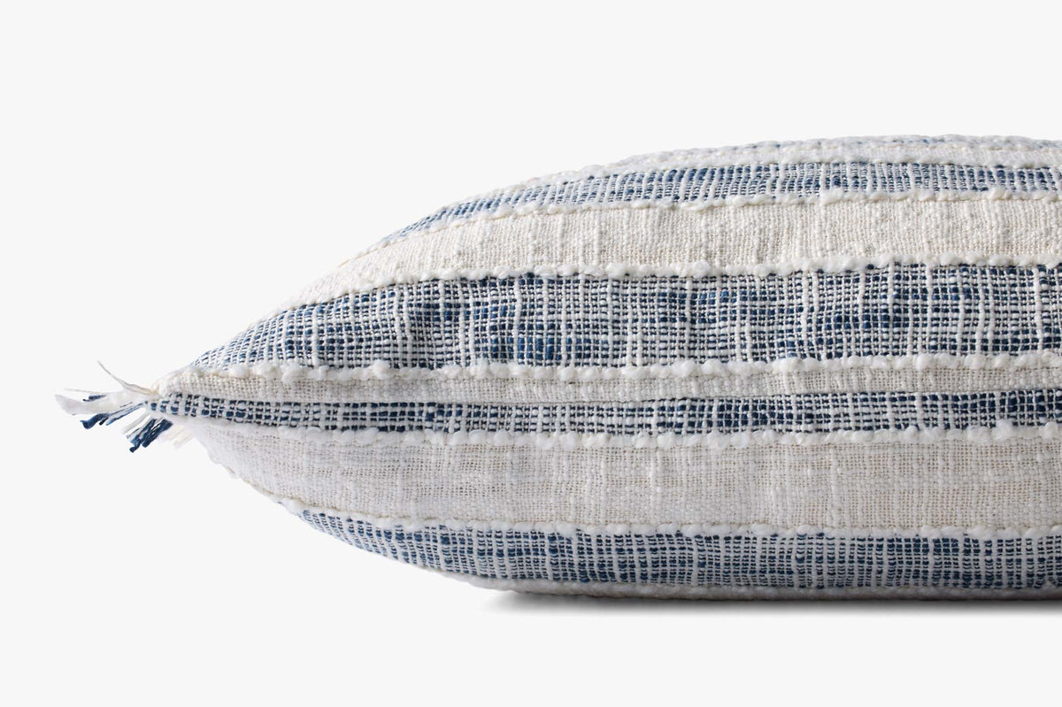 Striped pillow side view