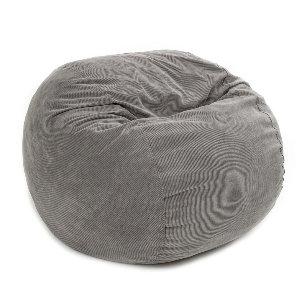 CordaRoy's Convertible Bean Bag Chair-Bed, Corduroy - Queen, Gray