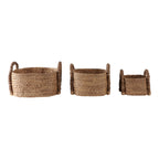 Sagebrook Rossside woven basket set of 3 in tan