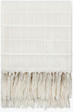 Prolo textured fringe throw blanket in cream