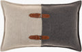 Branson Lumbar Pillow with Leather Accents, 14" x 22"