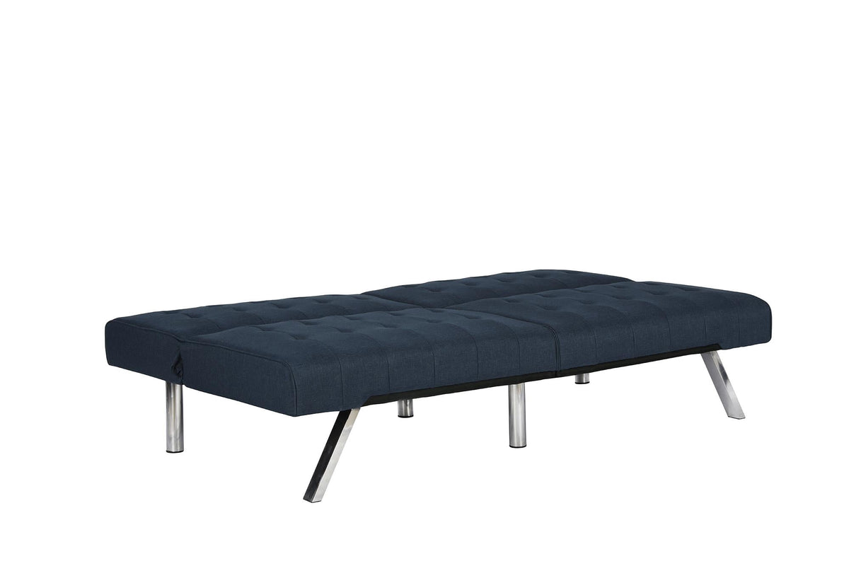 DHP Emily Convertible Futon, Navy Blue Linen