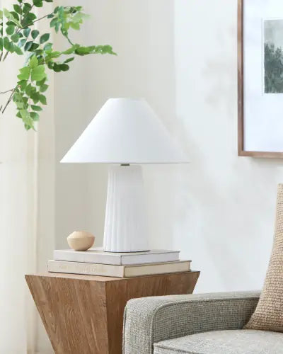 Conju Hand-Painted Ceramic Table Lamp, 16"