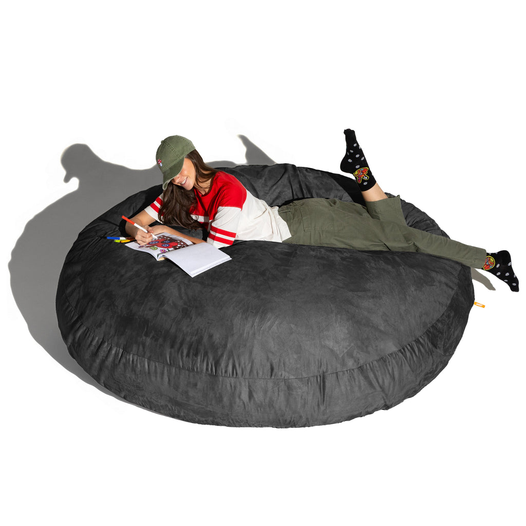 Jaxx Cocoon 6 ft Giant Bean Bag Lounger - Black microsuede