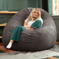 Jaxx Cocoon 6 ft Giant Bean Bag Lounger - Dark Gray microsuede