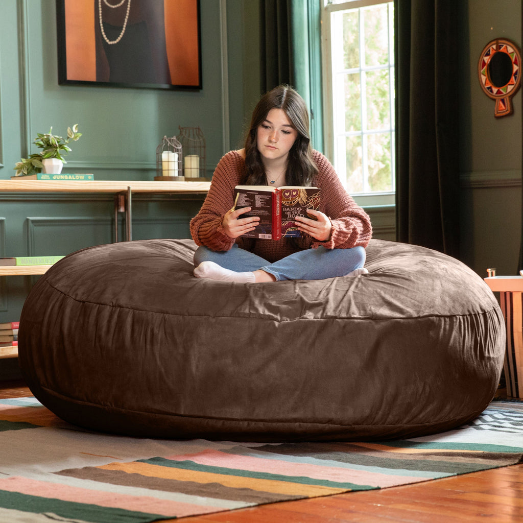 Jaxx Cocoon 6 ft Giant Bean Bag Lounger - Chocolate microsuede