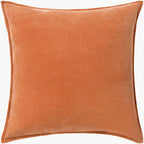 Cotton Velvet Throw Pillow, Camel, 20" x 20"