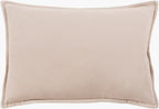Cotton Velvet Throw Pillow, Light Beige, 20" x 20"