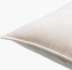 Cotton Velvet Throw Pillow, Light Beige, 20" x 20"