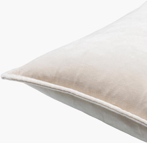 Cotton Velvet Throw Pillow, Light Beige, 20" x 20"